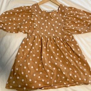 Zara Orange polka dot dress girls size 4-5